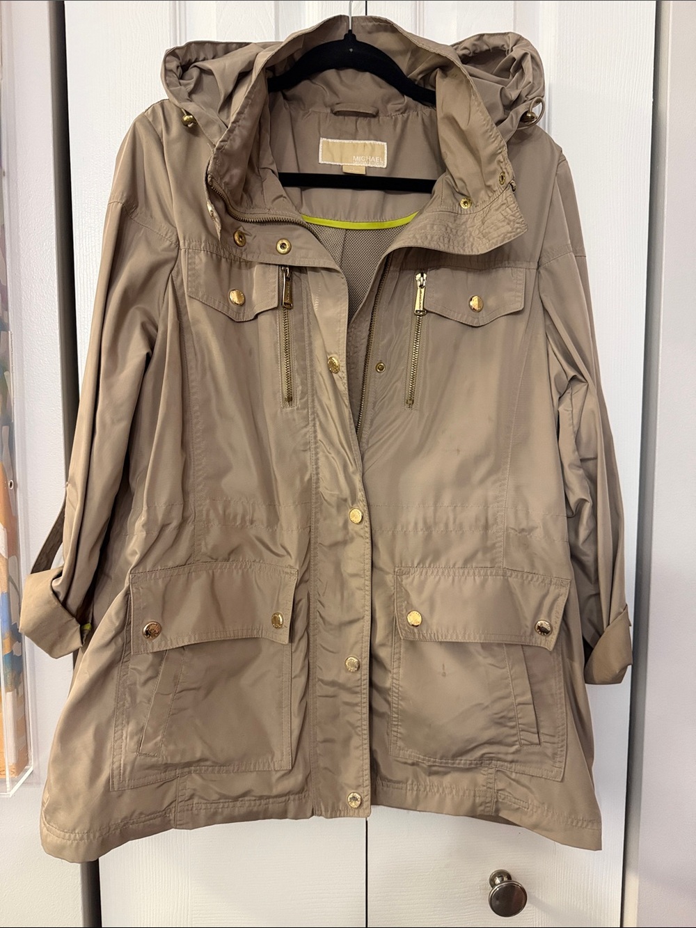 MICHAEL Michael Kors Taupe Utility Anorak Jacket with Hood